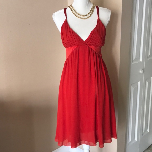 bebe Dresses & Skirts - Bebe Red-Orange Dress ~ SIZE L ~ Like New!